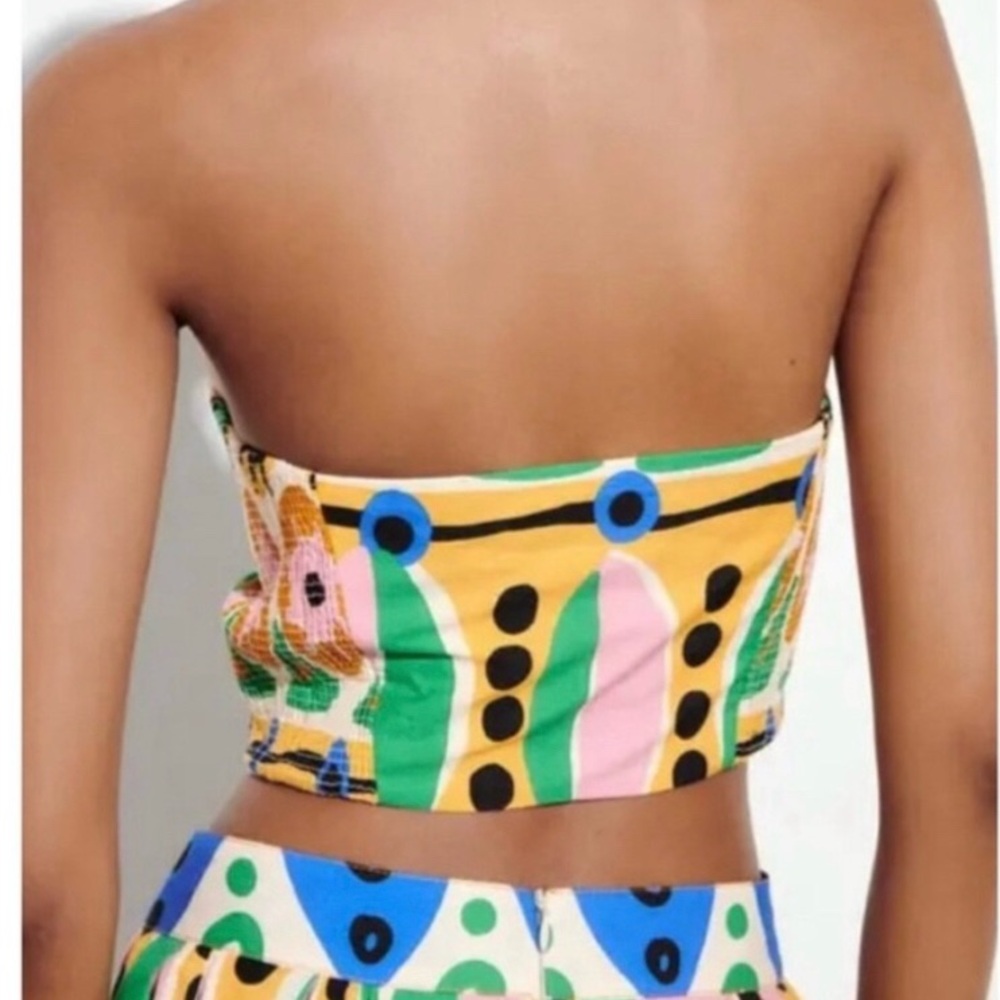NWT Zara Colorful Halter Crop Top - Picture 3 of 7